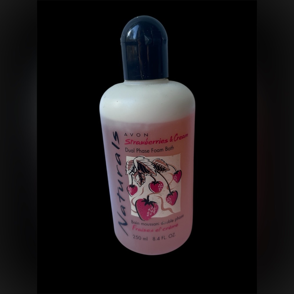 Vintage 2001 Avon NATURALS STRAWBERRIES & CREAM DUAL PHASE FOAM BATH-NEW